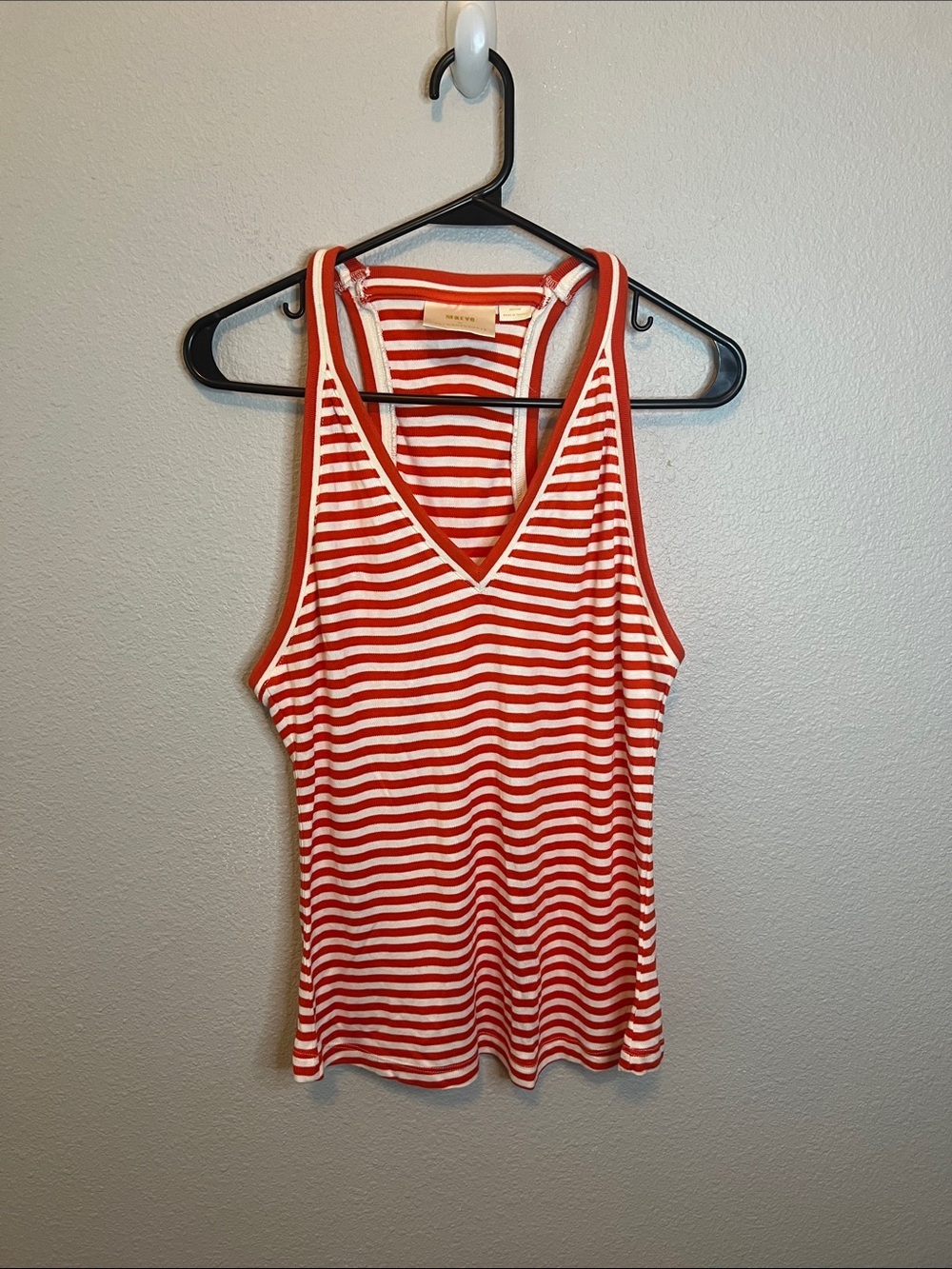 Maeve Orange/White Stripe Racerback Tank Size Medium